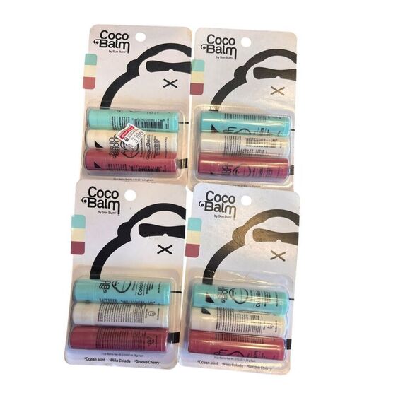 [4] 3 Pack Sun Bum CocoBalm Lip Balm Variety aloe coconut & cool down lotion - Picture 2 of 6